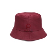 topi bucket polos topi bucket hat wanita topi bucket hat pria - maroon dewasa