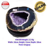 2.3Kg Purple Uruguay Amethyst Crystal Geode Druzy Fengshui Cave Stone #SK109