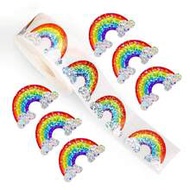 500PCS/Roll Rainbow Stickers 3cm/1.18inch Holographic Rainbow Stickers Cartoon Rainbow Stickers Suit