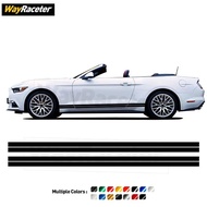 2 Pcs Carbon Fiber VInyl Door Side Stripes Rocket Panel Sticker For Ford Mustang GT Shelby GT350 GT5