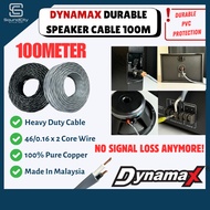 DYNAMAX Speaker Cable 100% Pure Copper 46/0.16 x 2 Core Premium Durable PVC Cable 100M 1Roll