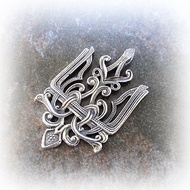 Openwork silver trident necklace pendant,quirky silver tryzub charm,silver charm