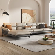Genuine Leather Sofa Italian Minimalist First Layer Genuine Leather Cowhide Living Royal Concubine L
