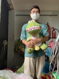 Gấu bông khủng long có con gà dễ thương