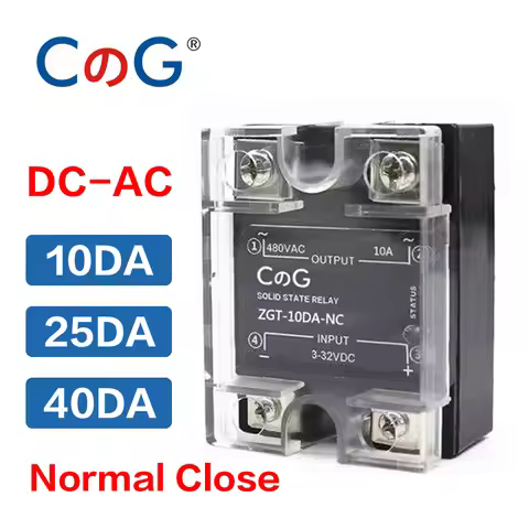 CG 10A 25A 40A DA NC Normally Closed SSR Single Phase DC Control AC Heat Sink SSR-10DA 25DA 40DA NC 
