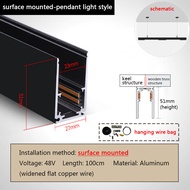 รางไฟส่อง LED แม่เหล็ก1เมตรไฟ LED รางแบบฝังและติดตั้งบนพื้นผิวแบบโมเดิร์นไฟส่อง LED อุปกรณ์เสริมโคมไ