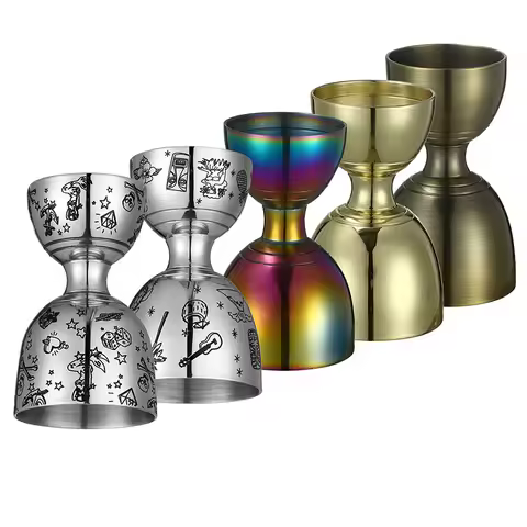 Bar Bell Jigger 2 oz 1 oz Cocktail Jigger Measuring Jigger for Bartending Shot Pourer Double Jigger