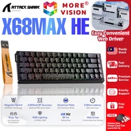 ATTACK SHARK X68MAX HE Rapid Trigger Aluminum Keyboard Magnetic Switch Wired 8KHz Polling Rate Adjus