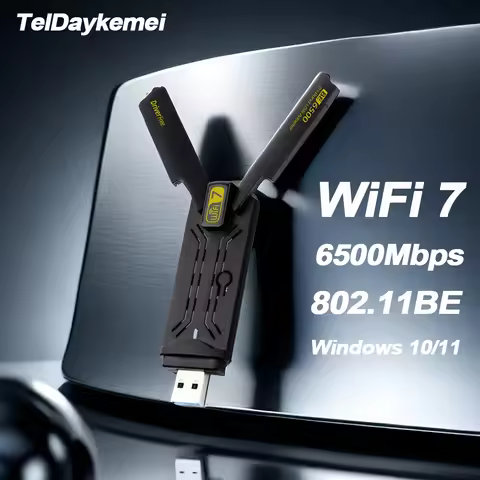 WiFi 7 USB Adapter BE6500 2.4G/5G/6GHz Tri-band USB3.0 Wireless Network Card 6500Mbps 802.11BE For W