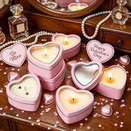 48pcs Candle Making Accessories Set, Heart-Shaped Hollow Candle Jars - Includes 6 Hollow Heart-Shape