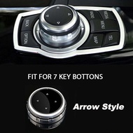 Silver Car Multimedia Button Knob Frame Cover Trim For BMW IDrive NBT Controller 1 2 3 4 5 7 Series 