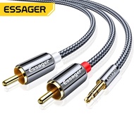 Essager RCA Audio Cable Jack 3.5 to 2 RCA Cable 3.5mm Jack to 2RCA Male Splitter Aux Cable for TV PC Amplifiers DVD Speaker Wire