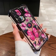 Case For Samsung A25 5G Phone Butterfly Protective Cover Transparent Silicone Shockproof
