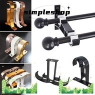 SIMPLE 1Pcs Curtain Rod Bracket, Furniture Hardware Aluminum Alloy Hanger Hook, Durable Single Double Hang Fixing Clip Crossbar Rod Support Clamp