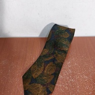 法國製 Lanvin 浪凡 森林系 樹葉圖案 英倫 紳士 古著 領帶