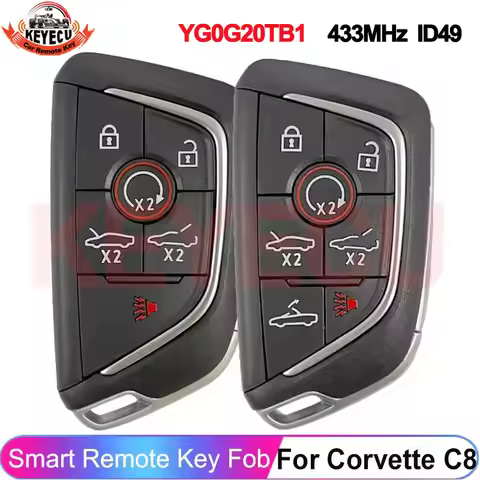 KEYECU For Chevrolet Corvette C8 2020 2021 2022 YG0G20TB1 Smart P/N: 13538852 13545155 13538851 1353