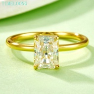 2CT Real Moissanite Radiant Cut Diamond Women Ring 925 Sterling Silver Engagement Fine Jewelry Gift