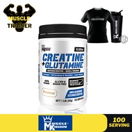 Muscle Kingdom Creatine Monohydrate+Glutamine Powder Creatine Unflavored Post Workout (100 Serving)