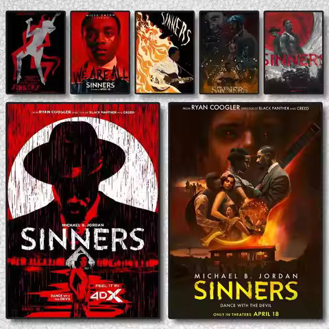 Vampire-themed Videos S-Sinners Poster Self-adhesive Art Waterproof Sticker Coffee House Dorm Room W