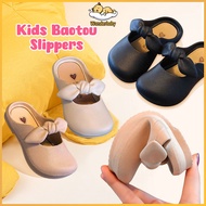 Wonderbaby Toe Covered Sandals Kids Sandal Girl Half Slipper Bowknot Princess Shoes Kids Girl Flat S