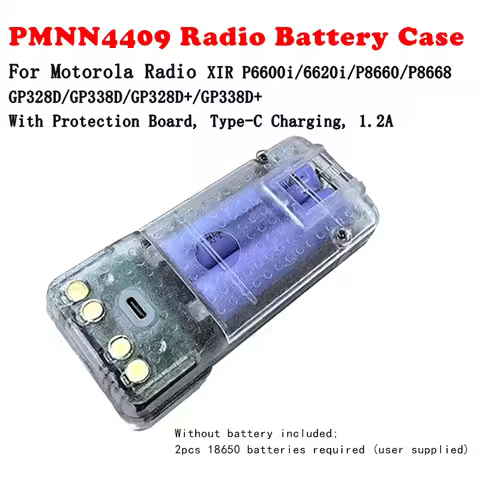 PMNN4409 Battery Case box with Type-C for Motorola Walkie-Talkie XIR P8668/P6600i/P6620i /GP328D/GP3
