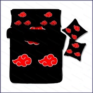 gre9 Anime NARUTO Bedsheet Set Single/Double Quilt Home Bedroom Comfortable Sasuke Uchiha Akatsuki L