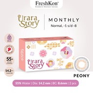 Urara Story Peony - Color Monthy/ Monthly Color Contact Lenses - (Normal, -1.00 to/d -8.00) 2 pcs
