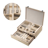 Customized Cutlery Wedding Gift · Stainless Steel Flatware Knife Spoon Fork 72Pcs Gold Cutlery Set G