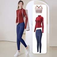 全城熱賣 - 瑜伽三件套|半高領瑜伽服|修身顯瘦運動套裝|拉鍊運動衣|立領外套（LHA-005）