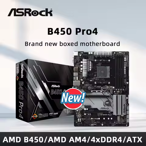 ASRock B450 PRO4 Motherboard Support 5950X 5800X3D 5700X3D R5 5600X 5600G CPU 4xDDR4 3200 Mhz 128GB 