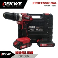 Dekwe DK1036 Cordless Drill 36v Battery Impact Drill Sunc 36v