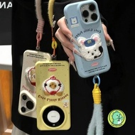 Cute Plush Embroidered Phone Case With Lanyard For Realme Q5i Q3 Pro Q3i Q3S Q2 X7 Max X2 XT V23i V1