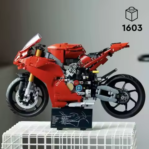 2025 MOC Technical 42202 Ducatis Panigales V4 S Motorcycle Building Blocks Model Mechanical Group Br