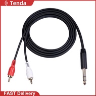 2 RCA to 1/4 inch 6.35mm Stereo Audio Cable Male to Male 1.5m/4.9ft