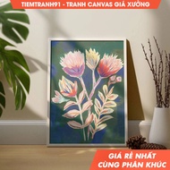 Tranh treo tường Abstract Floral Botanical Wall Art Colorful Abstract Wall Art Acrylic Art tặng kèm