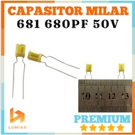 Code 681 nissei 680pf 50V Milar fi lm Film Cap 680 pF white silver