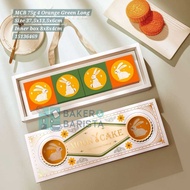 Mooncake Box Mcb 75gr 4 Orange Green Long size 37.5x13.5x6cm Pandora moon cake box mooncake box 75gr