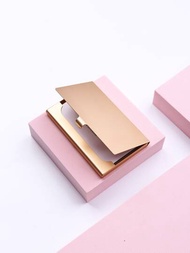 極簡風硬殼信用卡夾女士錢包 熱粉色錢包信用卡盒