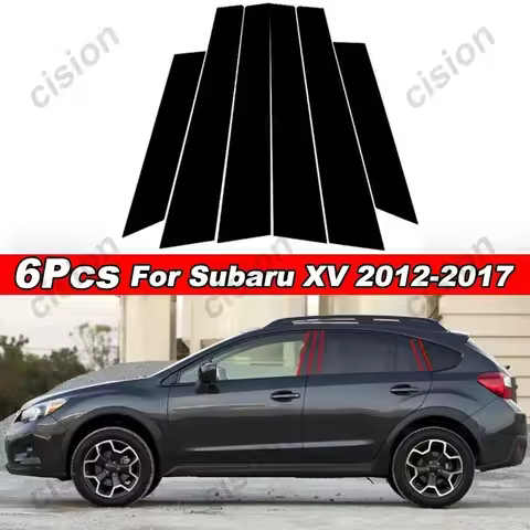 6/8Pcs Black Carbon Fiber For Subaru XV Crosstrek 2012-2022 Car Door Window Column BC Pillar Post Tr