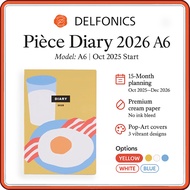 Delfonics Pièce 2026 A6 Monthly Planner – 15-Month Pocket Diary (Oct 2025–Dec 2026), Pop-Art Covers,