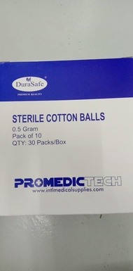 DURASAFE STERILE COTTON BALLS 30POUCHES/BOX