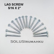 LAG SCREW 5/ 16 X 2 inch DESK SCREW 5 CM / Deskrup Deck SCREW