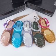 【New Arrivals】2023 New Melissa Color-blocking Weaving Spider Retro Super Soft Baotou Roman Sandals Jelly Shoes