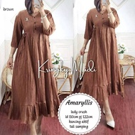 VIP Fashion Hijab Style KRINGKY MIDI DRESS BO KAIN CRINKLE AIRFLOW UKURAN S M L XL Midi Dres Terbaru