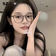 【Replaceable Lenses】COD (San9)Fashion Korean Retro Oval Women's Eyeglasses