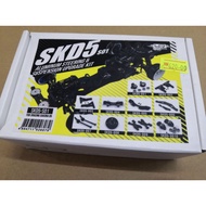 YEAH RACING SKD5-S01BK ALUMINUM 7075 STEERING SUSPENSION UPGRADE KIT FOR 3RACING SAKURA D5 D5MR