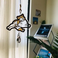週末慵懶貓咪-原創插畫壓克力鑰匙圈吊飾