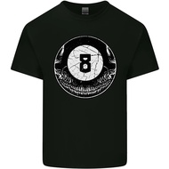 8-Ball Skull Pool Player 9-Ball Mens Cotton T-Shirt Tee Top