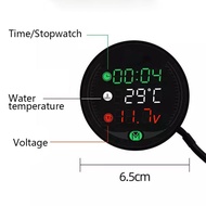 5 in 1 Motorcycle Water Temperature Meter USB Rechargable Time Voltmeter LED Night Vision Meter with