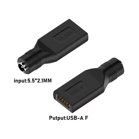 USB to DC Female Converter 12V DC5.5X2.1 F to USB F Plug 5V Charging Adapter for Computer Laptop PC 